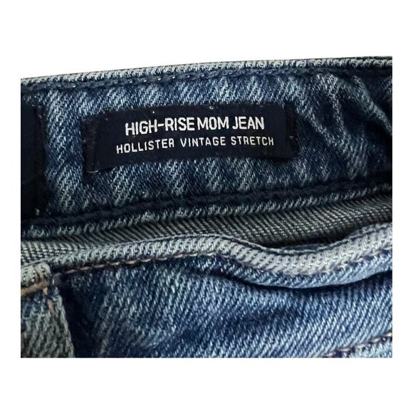 Hollister High Rise Mom Jeans Basic Casual Denim Pants 1R 25x27 Distressed - Picture 6 of 7